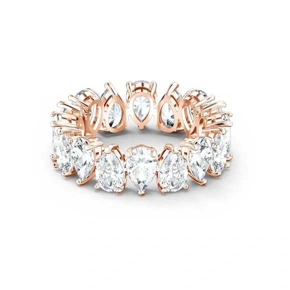 NWT Swarovski Vittore Rose Gold Eternity Band Ring - Picture 5 of 10